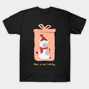 Reindeer Christmas Sock T-Shirt